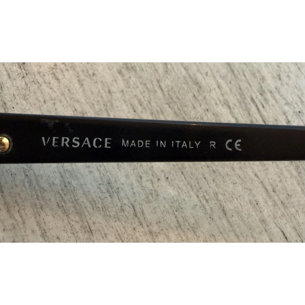 Versace MOD 1215-B 1002 Eyeglasses Half Rim Black Gold Italy 53-16-135 Luxottica